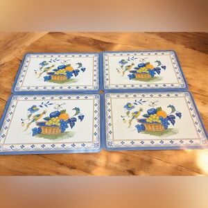 Floral Fruit Placemats Set of 4 Jason Valencia particle board multicolored